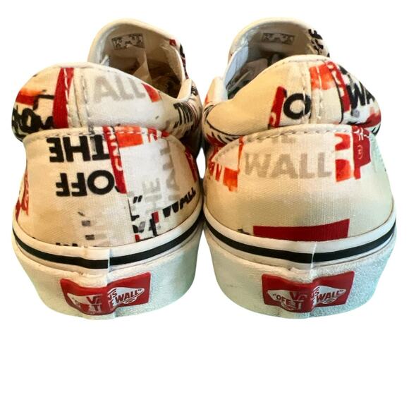 VANS Packing Tape Blanc De  Blanc in Red Black Women's Size 8.5 Men's Size 7 - Picture 3 of 6